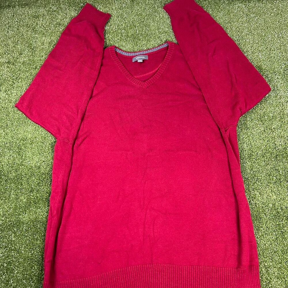 Merona Men's Red and Burgundy Jumper